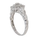 9ct White Gold 0.25ct Brilliant Cut Diamond Twist Cluster Ring