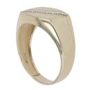 9ct Yellow Gold 0.05ct Diamond Stripe Signet Ring