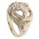 9ct Yellow Gold Patterned Horseshoe Ring