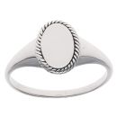 Silver Twisted Signet Ring