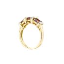 9ct Yellow Gold Garnet & Diamond Eternity Ring