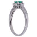 14ct White Gold 0.35ct Diamond and Emerald Cluster Ring