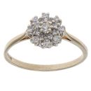9ct Yellow Gold 0.25ct Brilliant Cut Diamond Cluster Ring