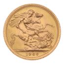 1966 Elizabeth II First Portrait UK Full Sovereign Coin
