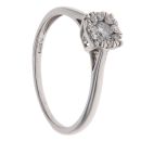 9ct White Gold 0.25ct Brilliant Cut Diamond Cluster Ring