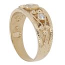 9ct Yellow Gold Cubic Zirconia Three Stone Ring