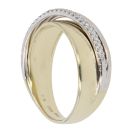 9ct Yellow and White Gold 0.12ct Brilliant Cut Diamond Crossover Ring