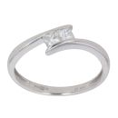 9ct White Gold Two Stone Twist Cubic Zirconia Ring
