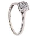 9ct White Gold 0.25ct Brilliant Cut Diamond Cluster Ring