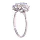 Platinum 0.75ct Aquamarine and 0.55ct Diamond Cluster Ring