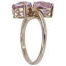 9ct Yellow Gold 0.01ct Diamond and Pink Topaz Heart Ring