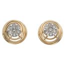 14ct Yellow Gold 0.60ct Brilliant Cut Diamond Spiral Cluster Earrings