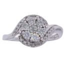 18ct White Gold 0.75ct Brilliant Cut Diamond Cluster Ring
