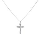 Silver Cubic Zirconia Infinity Cross Pendant and Chain 18" By Icesia