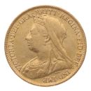 1896 Victoria Old Head UK Half Sovereign Coin