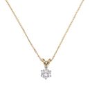18ct Yellow Gold 0.50ct Brilliant Cut Diamond Solitaire Pendant and Chain 18"