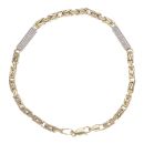 14ct Yellow Gold Cubic Zirconia Byzantine Bracelet 8.5"