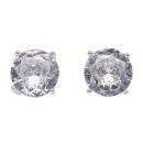 Silver Cubic Zirconia Stud Earrings By Icesia