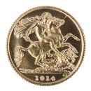 1914 George V Large Head UK Half Sovereign Coin