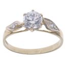 9ct Yellow Gold Cubic Zirconia Single Stone Ring