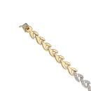 18ct Yellow and White Gold 0.20ct Brilliant Cut Diamond Fancy Bracelet 7"