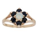 9ct Yellow Gold Sapphire and Opal Cluster Ring