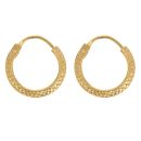 22ct Yellow Gold Dot Grain Hoop Earrings