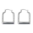 Silver Square Handbag Hoop Earrings By Icesia