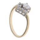 9ct Yellow Gold Cubic Zirconia Wishbone Ring