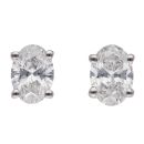 9ct White Gold 1.00ct Oval Cut Lab Grown Diamond Stud Earrings