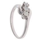 18ct White Gold 0.30ct Brilliant Cut Diamond Trilogy Ring