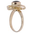 9ct Yellow Gold Onyx Swirl Single Stone Ring