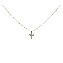 14ct Yellow Gold Child's Cubic Zirconia Angel Pendant & Chain