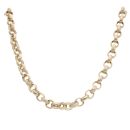 9ct Yellow Gold Patterned and Plain Belcher Chain 18"