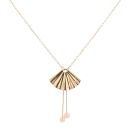 9ct Yellow Gold Pearl Shell Drop Pendant and Chain 16"