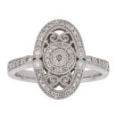 9ct White Gold 0.33ct Brilliant Cut Diamond Cluster Ring