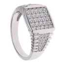 Silver Cubic Zirconia Signet Ring
