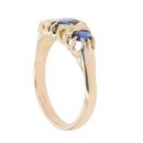 9ct Yellow Gold 0.05ct Diamond And Sapphire Three Stone Ring
