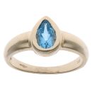 9ct Yellow Gold Blue Topaz Solitaire Ring