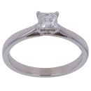 Platinum 0.50ct Princess Cut Diamond Solitaire Ring