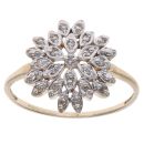9ct Yellow Gold 0.10ct Brilliant Cut Diamond Cluster Ring
