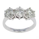 18ct White Gold 3.00ct Diamond Trilogy Ring