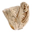 9ct Yellow Gold Patterned Saddle Ring