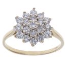 9ct Yellow Gold Cubic Zirconia Cluster Ring
