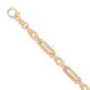 9ct Yellow Gold Bar And Knots Fancy Bracelet 7.5"