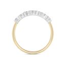 Silver 18ct Yellow Gold Plated 0.70ct Asscher Cut Lab Grown Diamond Seven Stone Ring