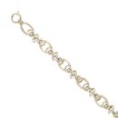 14ct Yellow Gold Fancy Oval Link Bracelet 7.5"