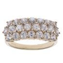 9ct Yellow Gold Cubic Zirconia Three Row Ring