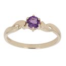 9ct Yellow Gold Created Amethyst Single Stone Ring