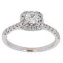 De Beers 18ct White Gold 0.70ct Brilliant Cut Diamond Cluster Ring